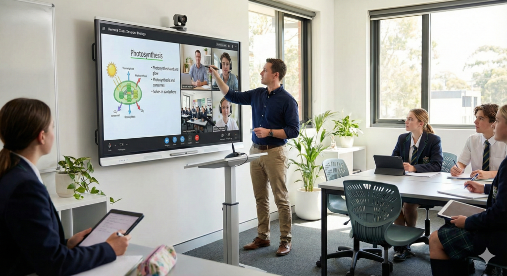 จออัจฉริยะในห้องประชุมที่เชื่อมกับระบบ Smart Classroom